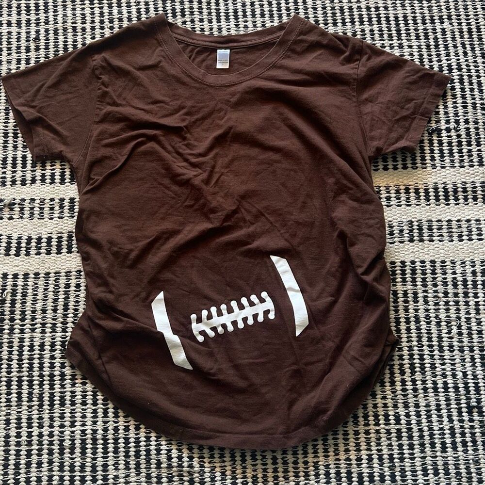 Brown Pregancy Size large maternity football t shirt